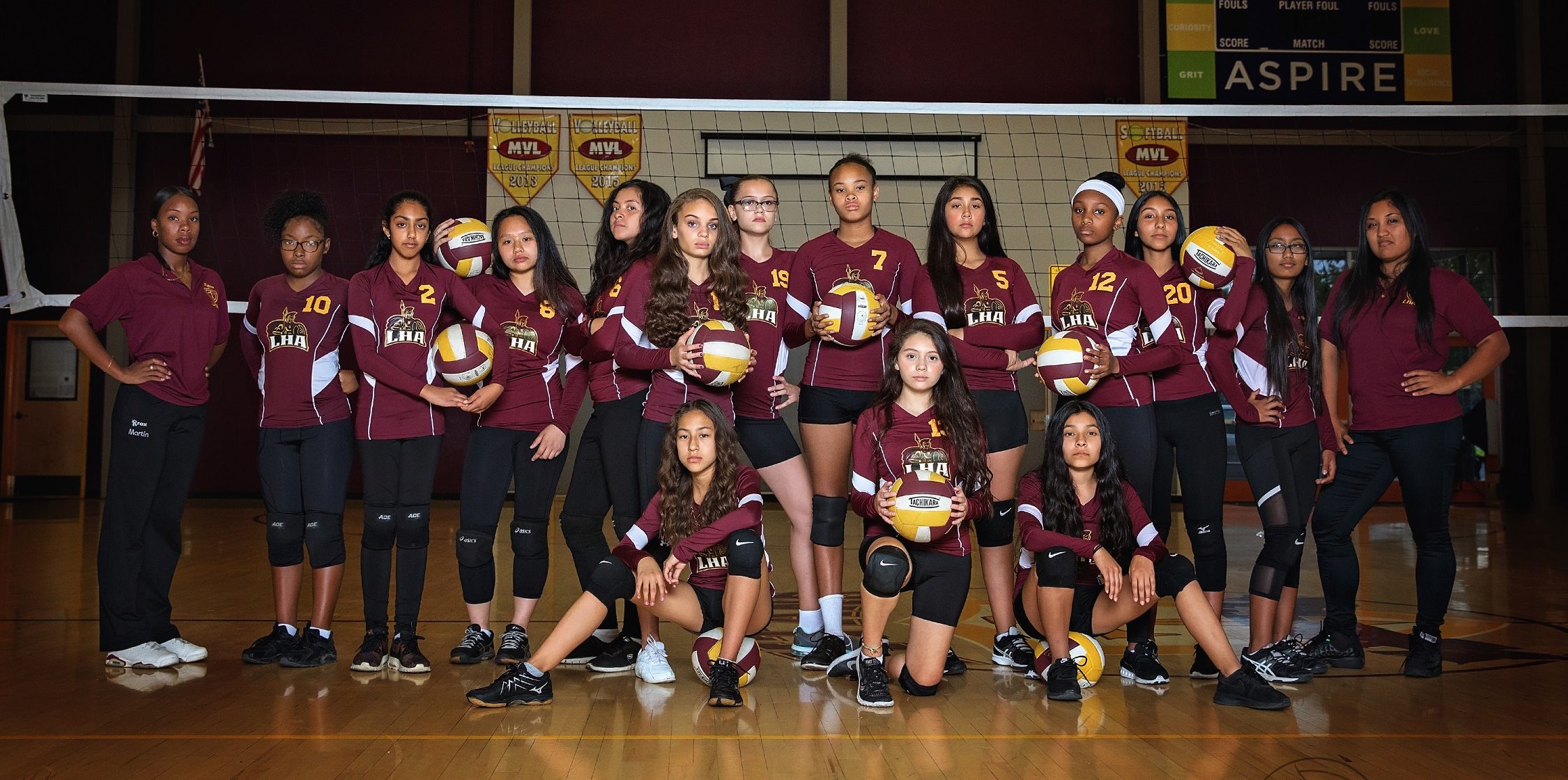 Team photo of middle school volleyball